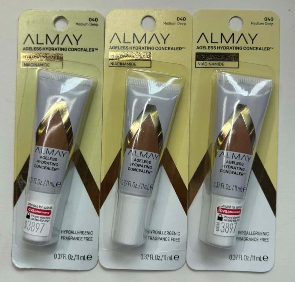 Almay Ageless Hydrating Concealer 040 Medium Deep Hypoallergenic Lot of 3